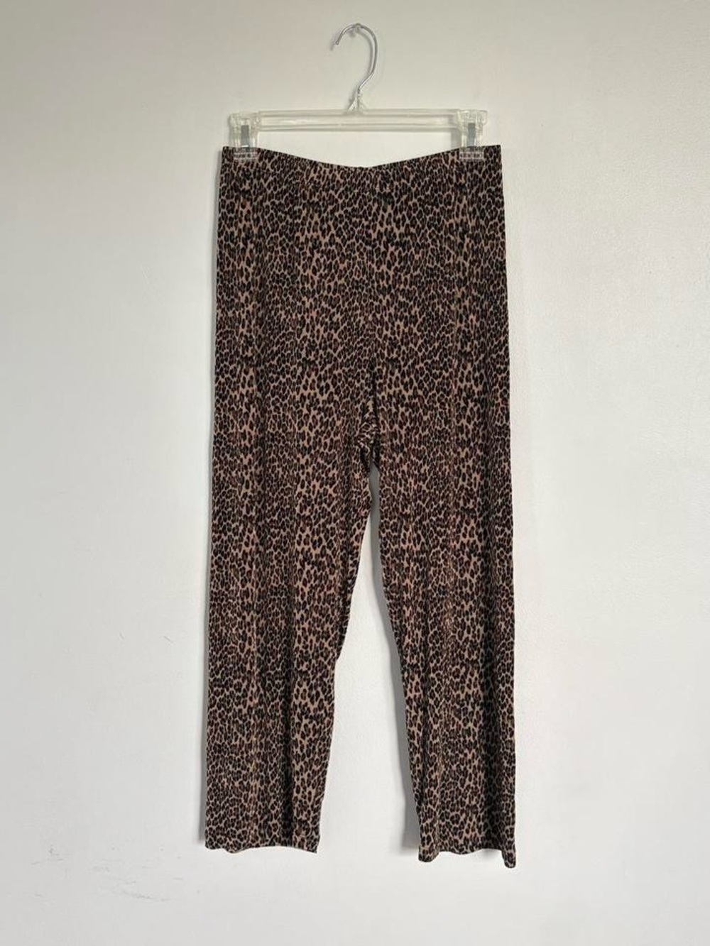Cheetah print slinky pants.